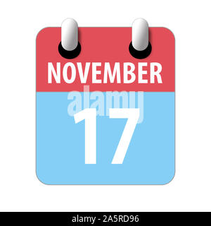 November 17 th. 17.Tag des Monats, Einfacher Kalender Symbol auf weißem Hintergrund. Planung. Zeit-management. Der Kalender Symbole für Web Design. Herbst Mont Stockfoto