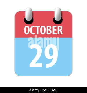 29. Oktober. 29. Tag des Monats, Einfacher Kalender Symbol auf weißem Hintergrund. Planung. Zeit-management. Der Kalender Symbole für Web Design. Herbst Monat Stockfoto