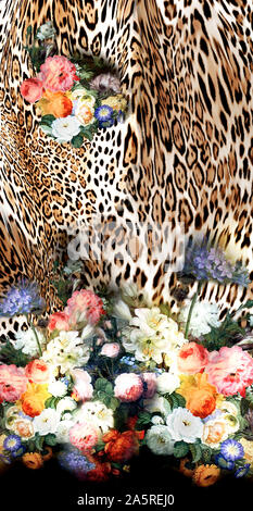 Leopardenmuster. Leopard drucken. Leopard Textur. Leopard Hintergrund. Tierische Haut für Textildruck, Tapeten. Geometrische und ethnischen Tier Textur Kunst Stockfoto