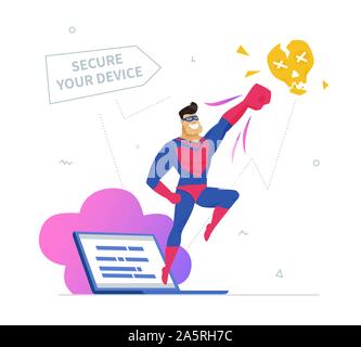 Antivirus software Metapher flache Design Vector Illustration Stock Vektor