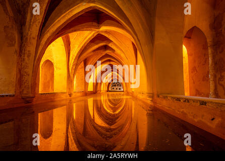 Bäder von Maria De Padilla Real Alcazar Sevilla königliche Alcázar von Sevilla Real Alcázar von Sevilla Sevilla Spanien Sevilla Andalusien EU Europa Stockfoto