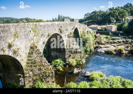 Ponte Maceira, Portor, Spanien. Camino de Santiago. Stockfoto