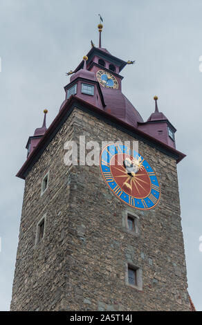 Ein Bild der Kornschütte Gebäude, in Luzern. Stockfoto