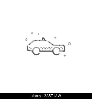 Taxi Auto einfachen Vektor Symbol Leitung. Cab-Symbol, Piktogramm, sign. Hellen Hintergrund. Editierbare Schlaganfall. Strichstärke einstellen. Stock Vektor