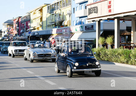 Classic Car, Oldtimer, Oldtimer, Ride, Kreuzfahrt, Corso, Road, Trip, ferra gosta, ferra Gosto, Stadt, Bibione, Venedig, Provinz Venedig, Italien Stockfoto