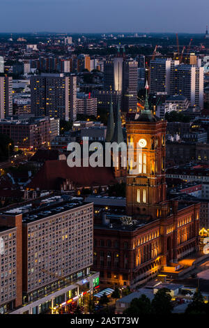 Rotes Rathaus in Berlin. Stockfoto