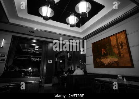 Café Restaurant, Slavia Prag, Tschechische Republik, Europa Stockfoto