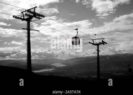 Mountain Gondel, Aonach Mor, Ben Nevis Range, Grampian Highland, Northwest Highlands, Schottland, Großbritannien Stockfoto