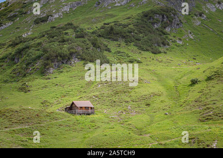 Berglandschaft der Alpen. für Erholung und Tourismus mit der Möglichkeit der Kühe auf den Wiesen sehen Stockfoto