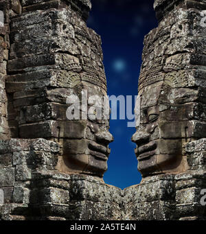 König Jayavarman VII., Bodhisavatta, Bayon, Angkor Thom, Kambodscha Stockfoto