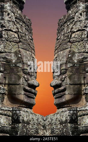 König Jayavarman VII., Bodhisavatta, Bayon, Angkor Thom, Kambodscha Stockfoto