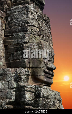 König Jayavarman VII., Bodhisavatta, Bayon, Angkor Thom, Kambodscha Stockfoto