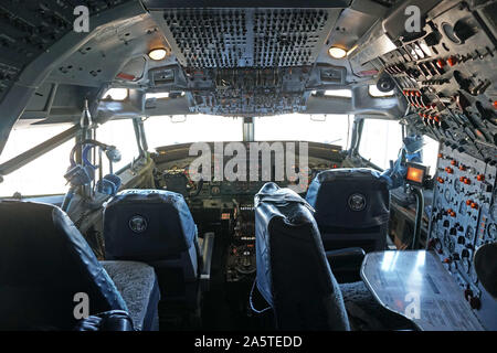 Das Cockpit der Air Force One im Ronbald Reagan Presidential Library in Simi Valley in Kalifornien. Foto von Dennis Brack Stockfoto