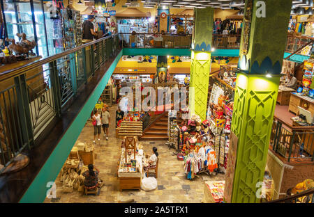 Le Handwerkermarkt Port Louis Mauritius; Einrichtung der lokalen Basar mit Kunsthandwerk, Port Louis Mauritius Stockfoto