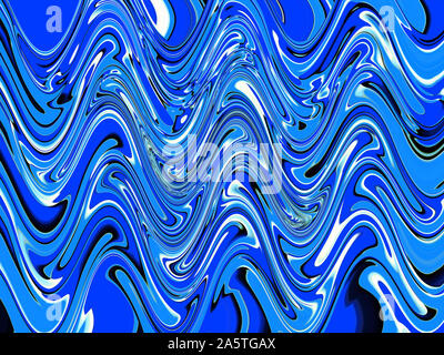 Abstrakt Blau Hintergrund Textur mit Flüssigkeit diffusion Wellen Stockfoto