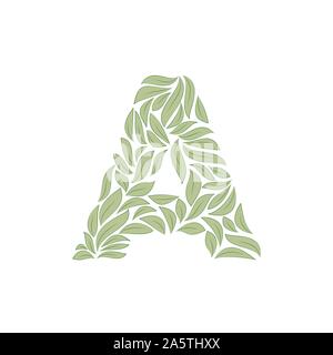 Zierbuchstabe A auf Weiß Stock Vektor