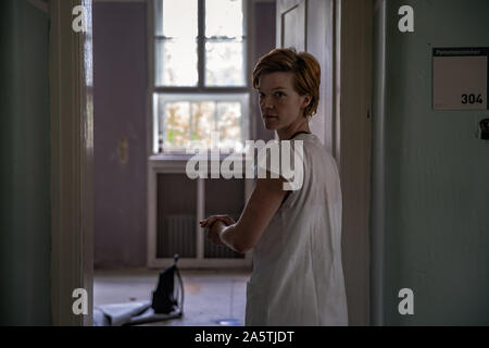 Eine alte Klinik mit armen Patienten Bedingungen. Vernachlässigte Hygiene, Feldbedingungen. psychiatrische Klinik Stockfoto