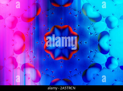 Schöne rosa magenta blau Mandala mit 8 Blütenblätter digital erzeugten Stockfoto