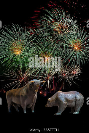 Kursfeuerwerk an der Frankfurter Börse, Frankfurt am Main, Bundesrepublik Deutschland Stockfoto