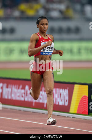 DOHA - Katar Sept. 30: Salwa Eid Naser von Bahrain konkurrieren in den 400 m vorläufen an Tag 4 der 17. IAAF Leichtathletik WM 2019, Kalifa Inte Stockfoto