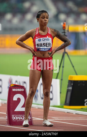 DOHA - Katar Sept. 30: Salwa Eid Naser von Bahrain konkurrieren in den 400 m vorläufen an Tag 4 der 17. IAAF Leichtathletik WM 2019, Kalifa Inte Stockfoto