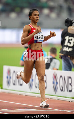 DOHA - Katar Sept. 30: Salwa Eid Naser von Bahrain konkurrieren in den 400 m vorläufen an Tag 4 der 17. IAAF Leichtathletik WM 2019, Kalifa Inte Stockfoto