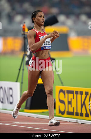 DOHA - Katar Sept. 30: Salwa Eid Naser von Bahrain konkurrieren in den 400 m vorläufen an Tag 4 der 17. IAAF Leichtathletik WM 2019, Kalifa Inte Stockfoto