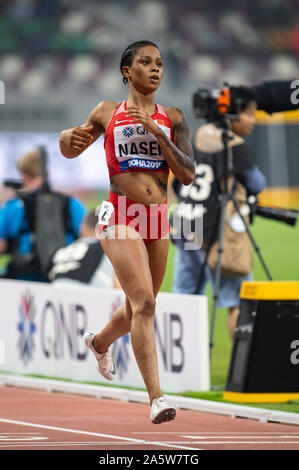 DOHA - Katar Sept. 30: Salwa Eid Naser von Bahrain konkurrieren in den 400 m vorläufen an Tag 4 der 17. IAAF Leichtathletik WM 2019, Kalifa Inte Stockfoto