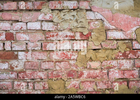 Old Red Brick Wall Textur Hintergrund Stockfoto