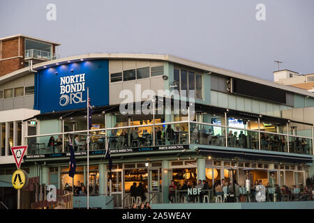 North Bondi RSL am frühen Abend, North Bondi Beach, Sydney, Australien. Stockfoto