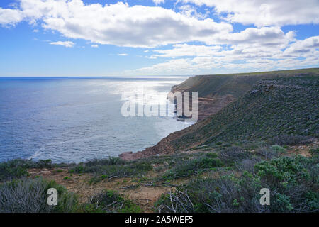 Blick auf die Steilküste Kalbarri National Park in der Mitte der West Region von Western Australia. Stockfoto