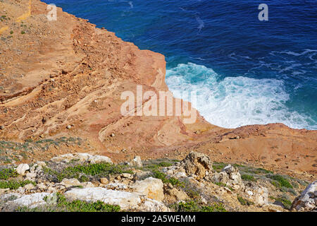 Blick auf die Steilküste Kalbarri National Park in der Mitte der West Region von Western Australia. Stockfoto