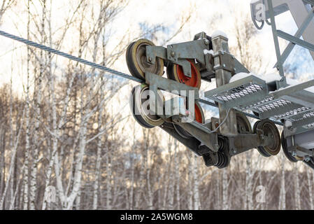 Ski Resort. Sessellift. Cable Car System. Stockfoto