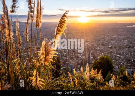 Skyline, Innenstadt, von montserrate Hügel oder Cerro de Montserrate, Bogota, Kolumbien Stockfoto