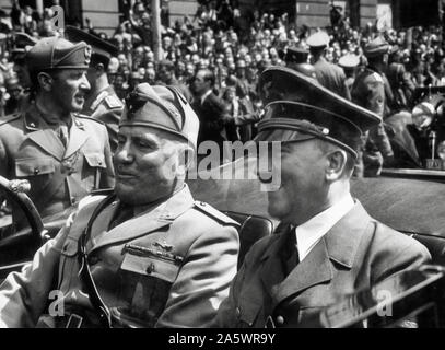 Adolf Hitler und Benito Mussolini in München, Deutschland, Juni 1940 Stockfoto