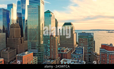 Luftaufnahme von Manhattan Wolkenkratzer Stockfoto