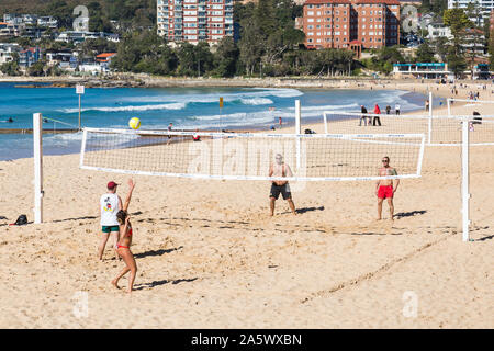 Beach Volley Ball auf Manly Beach, Sydney, Australien Stockfoto