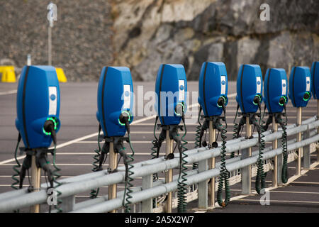 Göteborg, Schweden. Okt, 2019 19. Ladestationen für Elektroautos in Göteborg gesehen. Credit: Karol Serewis/SOPA Images/ZUMA Draht/Alamy leben Nachrichten Stockfoto