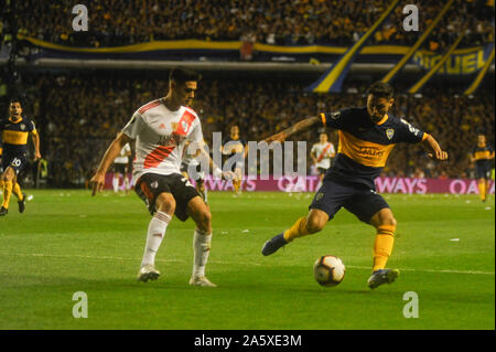 Buenos Aires, Argentinien. 22 Okt, 2019. Bei einem Match zwischen Boca Juniors gegen River Plate gültig für die Copa Libertadores 2019 Halbfinale Rückspiel im Estadio Alberto J. Armando statt. Credit: Gabriel Sotelo/FotoArena/Alamy leben Nachrichten Stockfoto