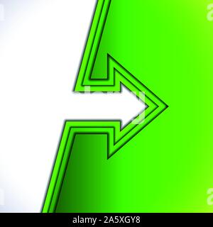 Bunte Pfeil mit grünem Papier schneiden Schichten Stock Vektor