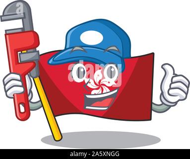 Klempner Flagge Hongkong auf der mit Maskottchen Stock Vektor
