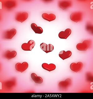 Valentines Tag Frame mit unscharfen Herzen Stock Vektor