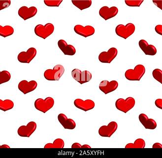 Valentine nahtlose Muster mit glänzenden Herzen Stock Vektor