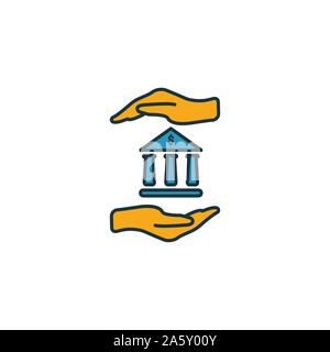 Finanzen Versicherung Icon Set. Vier Elemente in verschiedenen Stilrichtungen von Versicherung icons Collection. Kreative Finanzierung Versicherung Icons, Umriss Stock Vektor