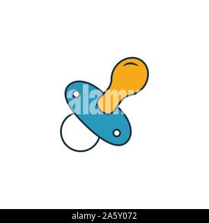 Nippel Symbol Umrisse Stil. Kreative dünnen Design von Baby Sachen icon Sammlung. Pixel Perfect einfacher Nippel Symbol. Web Design, Anwendungen, Software, drucken Stock Vektor
