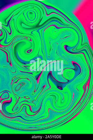 Marmorierte neon Grün abstrakt Hintergrund. Flüssige Marmor Muster. Stockfoto