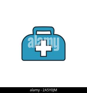 Arztkoffer Icon Set. Vier Elemente in verschiedenen Stilen aus Medizin icons Collection. Kreative Arztkoffer Icons, Outline, farbige und flach Stock Vektor