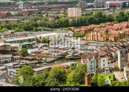 Blick vom Brandon Hill in der Stadt von Bristol, gesehen von der Cabot Tower, Somerset, England, UK Stockfoto