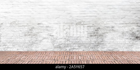 Alte weiße Ziegel Wand Textur Hintergrund Stockfoto