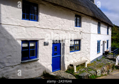Reetdachhaus Cadgwith Helston Cornwall England Stockfoto